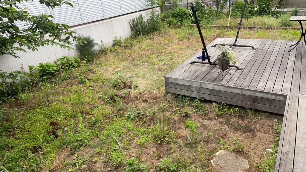 画像：人工芝の施工工事 施工前